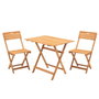 Hanah Home Conjunto de mesa y sillas de jardín My003 de madera de haya marrón